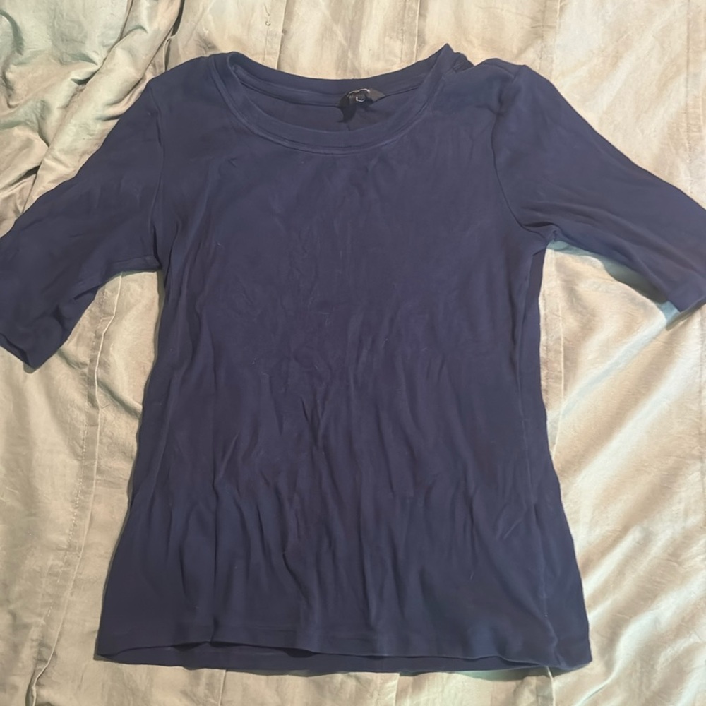 RIBBED ELBOW-SLEEVE T-SHIRT